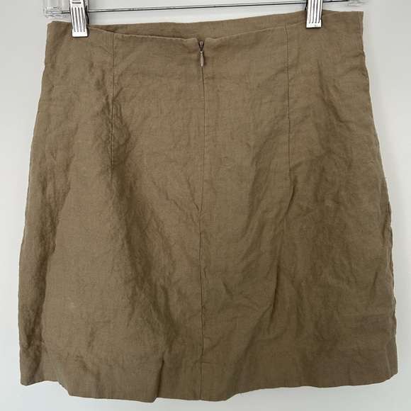 ZARA Military Green Mini Skirt With Side Cut Out Size M - Picture 2 of 4